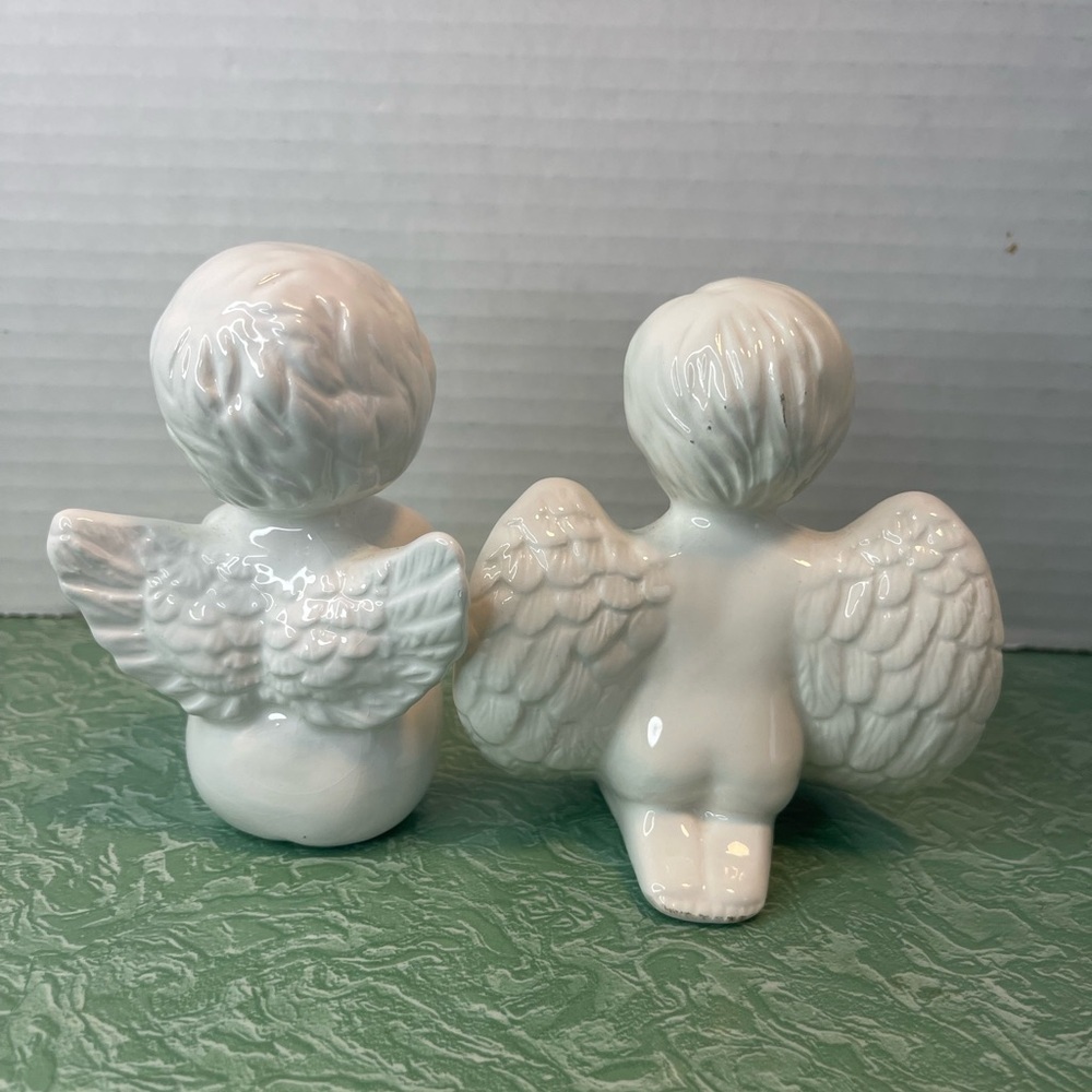 Vintage Malco Angel Cherubs Set Of 2 Figurines Mantle Holiday - Picture 3 of 8